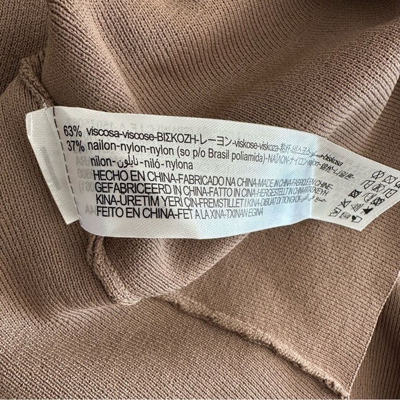ZARA Backless Tan Knit V-neck Maxi Dress Strappy Open Back Size S - Picture 10 of 10
